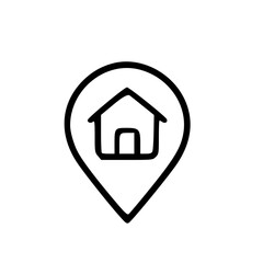 House Location Icon Hand Drawn Outline Style