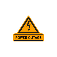 Power Outage Warning Sign Vector Illustration