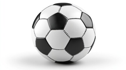 Realistic white and black soccer ball image. 