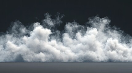 Realistic white smoke texture isolated on PNG.