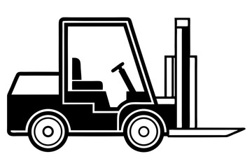Industrial forklift lifting icon silhouette vector illustration isolated on white background