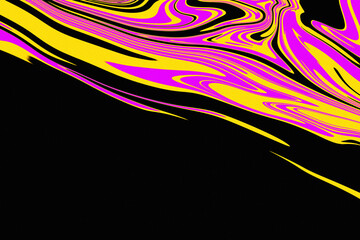 Bold Abstract Marble Swirl – Magenta and Yellow on Black Fluid Background for Creative Posters, Digital Art, Branding, and Music Visuals