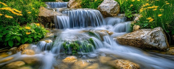 Fototapeta premium Capturing Nature’s Beauty with a Majestic Waterfall Backdrop