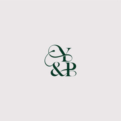 YP letter elegant and luxury concept bold serif initial calligraphy wedding concept monogram