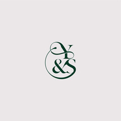 YS letter elegant and luxury concept bold serif initial calligraphy wedding concept monogram