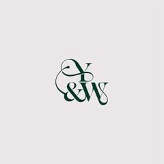 YW letter elegant and luxury concept bold serif initial calligraphy wedding concept monogram