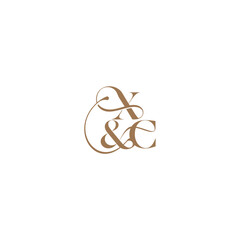 XC letter elegant and luxury concept bold serif initial calligraphy wedding concept monogram