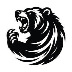  Vector illustration logo bear silhouette