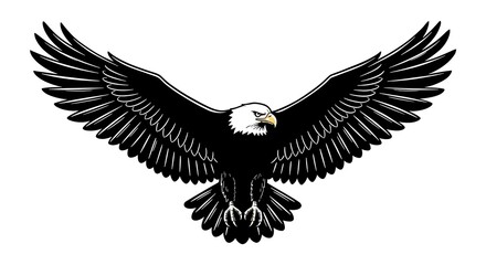 Obraz premium Flying animal. black and white style. for design and background