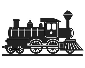 Steam locomotive train silhouette vector illustration isolated on white background © creative