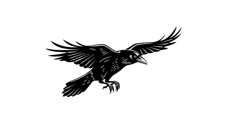 Obraz premium Flying animal. black and white style. for design and background
