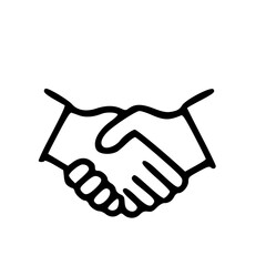 Obraz premium Handshake Icon Hand Drawn Outline Style