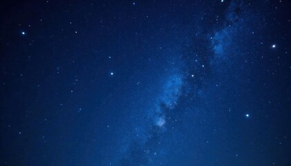 Fototapeta premium Celestial expanse of twinkling stars against a dark blue sky, universe, shiny starfield, galaxy