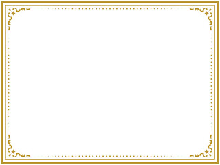 アンティークデザインのフレーム/星/ゴールド/イラスト/素材