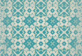 Teal Floral Tile Pattern: A Vintage-Inspired Design