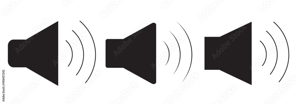 Poster speaker icon vector volume sign. loudspeaker icon vector. silent and ring speaker icon set. speaker 