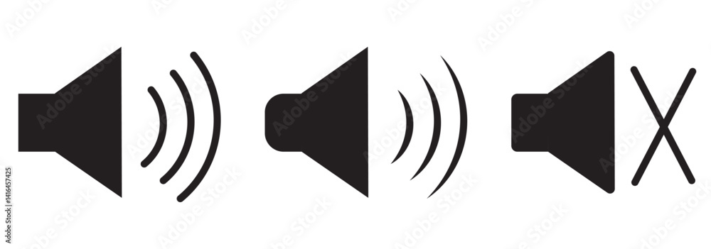 Poster speaker icon vector volume sign. loudspeaker icon vector. silent and ring speaker icon set. speaker 