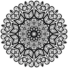 Floral henna or mehndi style mandala design. Traditional and Cultural Beautiful Mandala Pattern Design.