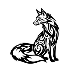 Obraz premium Wolf Silhouette Isolated on Transparent Background