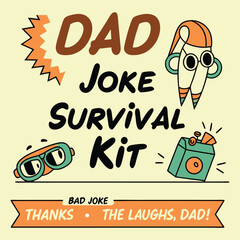 Dad Joke Survival Kit - Printable Father's Day Gift Set, Funny Dad Appreciation Card, Custom Humor-Themed Present for Dad, Best Dad Ever