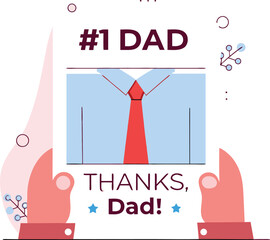 1 Dad Thank You Card - Printable Father's Day Design, Best Dad Ever Appreciation Gift, Custom Military-Inspired 'Tanks Dad' Message