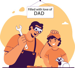 Filled With Love of Dad - Heartfelt Father's Day Card, Custom Dad Appreciation Design, Printable Gift for Dad, Emotional Father's Day Message