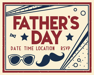Father's Day Event Invitation Template, Custom Dad Celebration Design, RSVP Card, Date Time Location, Printable Party Flyer, Family Gathering
