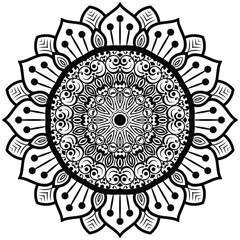 Floral henna or mehndi style mandala design. Traditional and Cultural Beautiful Mandala Pattern Design.
