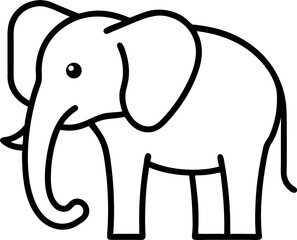 Elephant vector illustration outline icon
