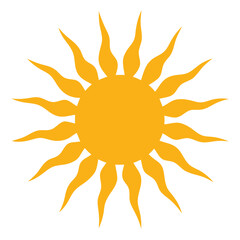 radiating sun icon silhouette image