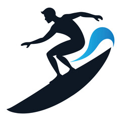 surfer riding wave silhouette artwork