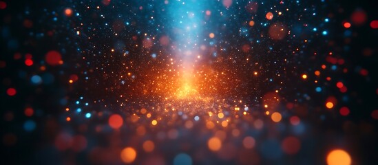 Abstract Sparkle Background with Bokeh Lights and Glowing Energy