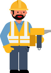 Construction engineer with clipboard and helmet