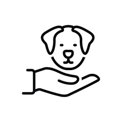 Black line icon for animal welfare