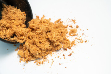 Pork floss on white isolated background