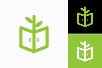 door leaf logo design vector