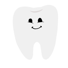 Vector illustration of cute cartoon tooth character.