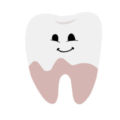 Vector illustration of cute cartoon tooth character.