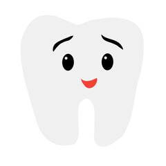 Vector illustration of cute cartoon tooth character.