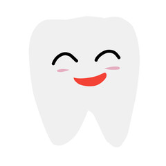 Vector illustration of cute cartoon tooth character.
