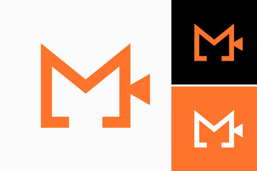 M video logo design vector