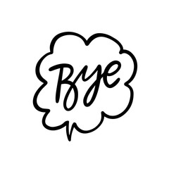 Delightful and Charming Bye Speech Bubble Illustration Perfect for Fun and Cheerful Greetings