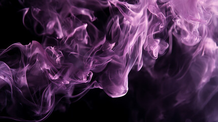 Ethereal purple smoke swirling gracefully against a dark background, creating a mystical atmosphere