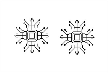 Fototapeta premium Artificial intelligence AI processor chip vector icon symbol. AI system icon illustration vector. stock vector. illustration. eps 10.