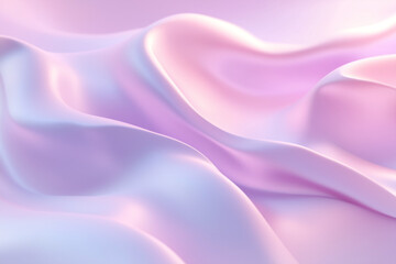 Obraz premium Smooth, flowing 3D waves in soft pastel colors, creating a calm and elegant background.