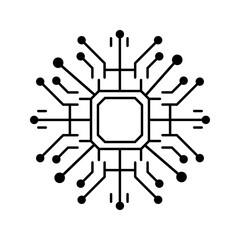 Artificial intelligence AI processor chip vector icon symbol. AI system icon illustration vector. stock vector. illustration. eps 10.