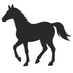 Wild horse vector silhouette illustration isolated on white background