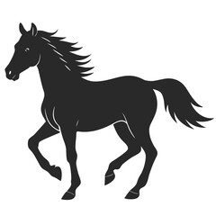 Wild horse vector silhouette illustration isolated on white background