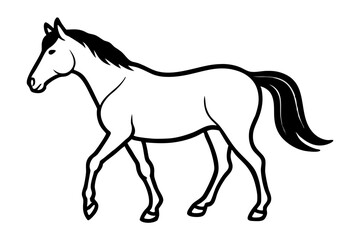 Wild horse vector silhouette illustration isolated on white background