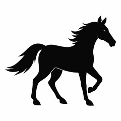 Wild horse vector silhouette illustration isolated on white background